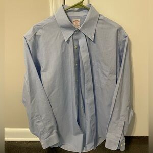 Brooks Brothers Non-Iron All-Cotton Dress Shirt - 16 4/5, Blue Plaid